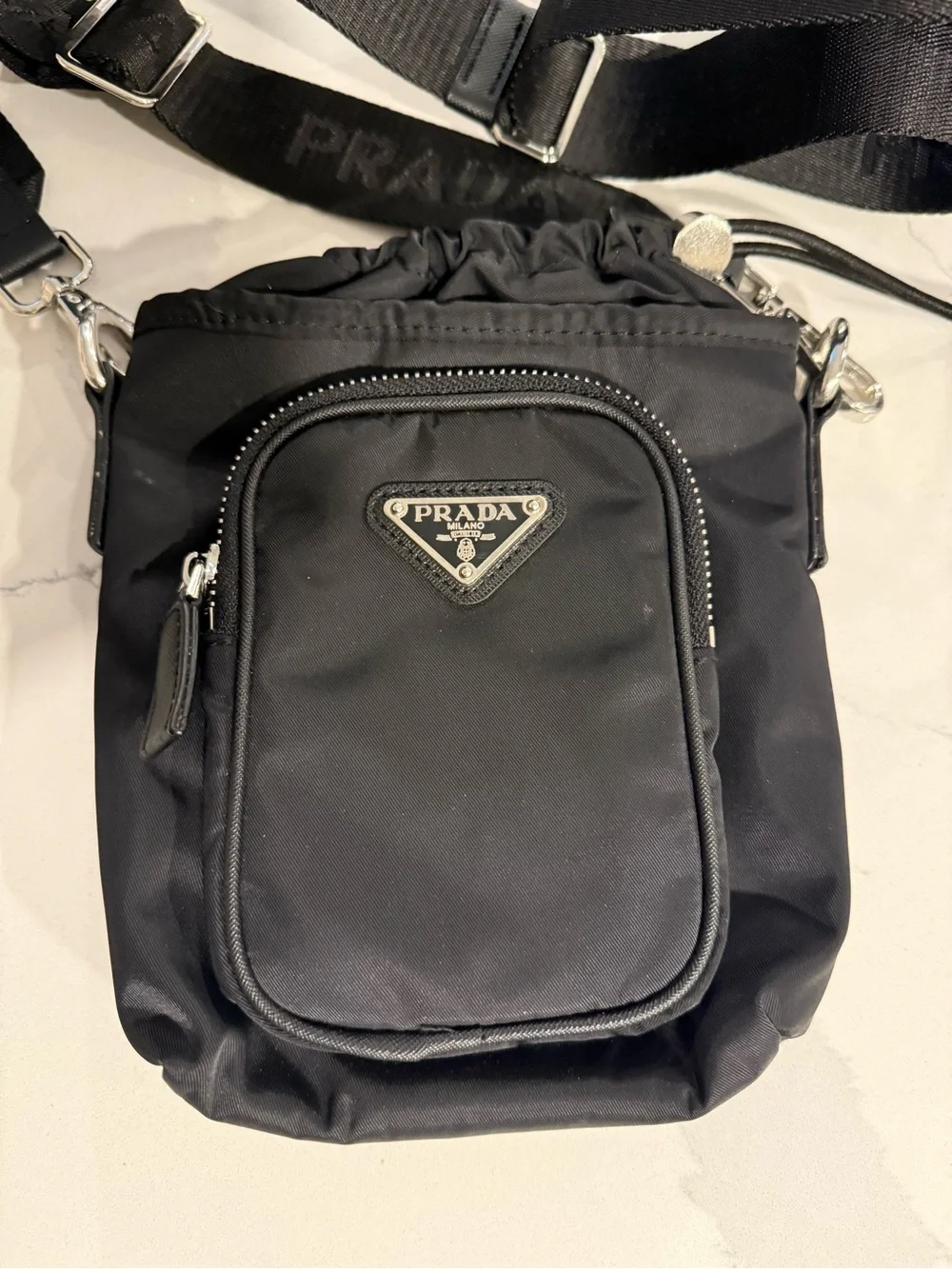 Prada Black Nylon Crossbody Pouch Unisex, thrifted! 🚨OPEN TO OFFERS🚨